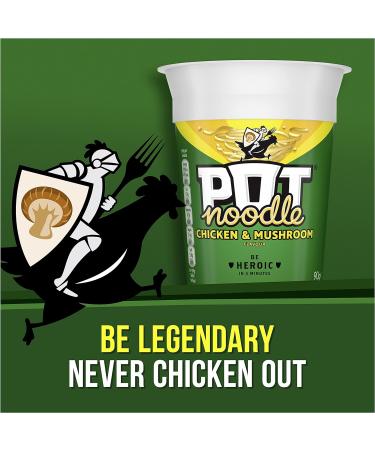 Pot Noodle Chicken & Mushroom vegetarian noodles Standard quick to make noodles 90 g - Buy Online on SooperMarket.com