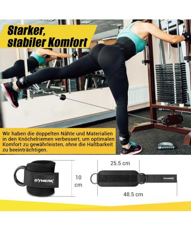 GYMERK Foot Loops Cable Pull - 2pcs Comfortable 7mm Padding Elastic Kickbacks for Men & Women - Black - Buy Online on SooperMarket.com