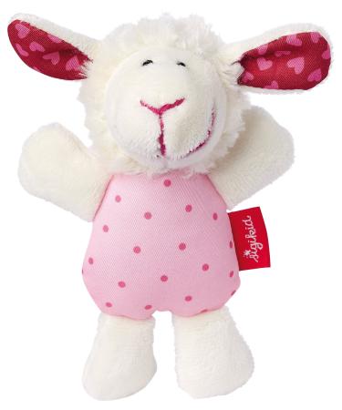 SIGIKID 41189 Rattle Sheep Red Stars Girls and Boys Baby Toy recommended from birth pink pink recommended from birth