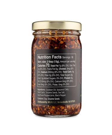 WUJU Chili Crisp - Spicy Chinese Hot Sauce with Crispy Texture - 8 oz - Made in USA with Clean Natural Ingredients - Buy Online on SooperMarket.com