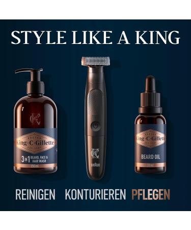 King C. Gillette Beard Oil (30 ml) - Natural Argan Jojoba Avocado Macadamia & Almond Oils | Premium Men's Beard Care Gift - Buy Online on SooperMarket.com