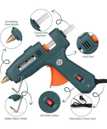 Hot Glue Gun Kit with 20 PCS Glue Sticks | Dual Temp 60/100W Hot Glue Gun for DIY Projects | Ideal for Home and Office Quick Repairs | Dark Green - Buy Online on SooperMarket.com