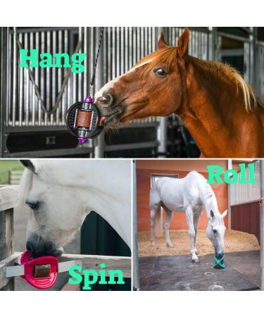 Bizzy Ball Horse Toy Black | Bizzy Lick Holder Reduce Boredom in Horses | Innovative Design | Peppermint Essential Oil included | 847g - Buy Online on SooperMarket.com