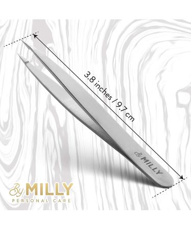 MILLY Pointed Tweezers - 100% German Steel for Ingrown Hair, Eyebrows, and Splinters - Hand-Filed Precision Tool for Facial Hair and Glass Removal - Buy Online on SooperMarket.com