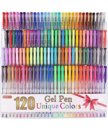 Shuttle Art 120 Unique Colors (No Duplicates) Gel Pens Gel Pen Set for Adult Coloring Books Art Markers