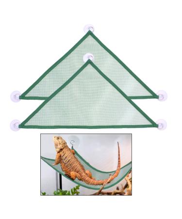 ADOGGYGO Bearded Dragon Lizard Hammock Reptile Hammock Lounger Ladder Bearded Dragon Hammock Accessories for Bearded Dragons Geckos Lizards Reptile (Green)