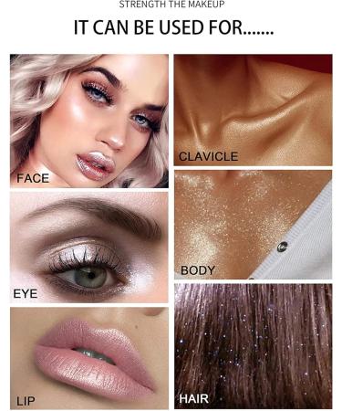 Lovelycat Body Glitter Powder Stick Face highlights Shimmer Face and Body Highlighter Powder with Sponge Head Magic Colour Shiner Powder for Face Body Arms Collarbones and Leg (01#White) - Buy Online on SooperMarket.com