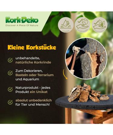 Kork-Deko Cork Bark Pieces I Aquarium Terrarium Decoration I Sachet 500g | Cleaned and disinfected - Buy Online on SooperMarket.com