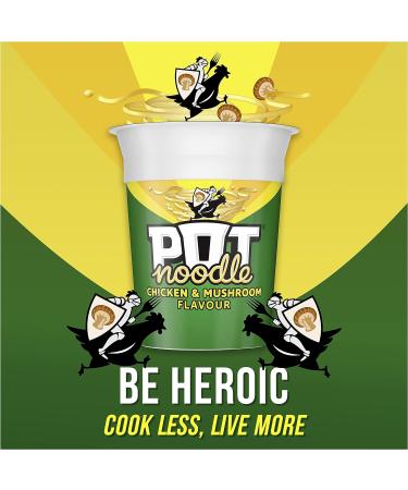 Pot Noodle Chicken & Mushroom vegetarian noodles Standard quick to make noodles 90 g - Buy Online on SooperMarket.com