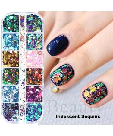 Shop GZSYY Nail Art Sequins - 12 Colors of Sparkly Glitter Powder for Stunning Nail Designs - Buy Online on SooperMarket.com