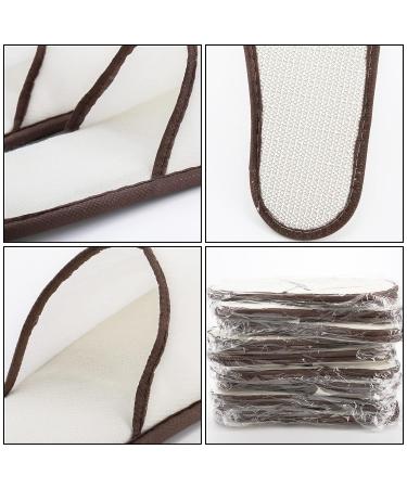 Frcctre 15 Pairs Non-Slip Disposable Spa Slippers for Women & Men - Beige/Brown Edge - Buy Online on SooperMarket.com