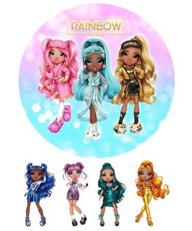 "Rainbow High" 20 cm - 8 cm Cake Topper (Sugar Paper) Sugar paper.