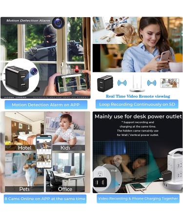 Wireless Hidden WiFi Charger Spy Camera - 1080P HD Nanny Cam - LUOHE Mini USB Security Camera Recorder - Black - Buy Online on SooperMarket.com
