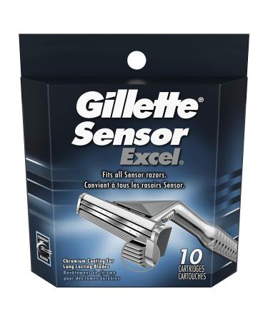 Gillette Sensor Excel Men's Razor Blade Refills - 10 Count Pack (Pack of 1) - Buy Online on SooperMarket.com