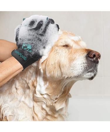 COOLJOB Patented Pet Grooming Gloves with Web - Reusable & Washable Brush for Dogs, Cats, Horses - Hair Remover & Massage Tool - Shedding Supplies for Washing & Bathing - Men's One Size - Buy Online on SooperMarket.com
