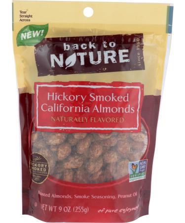 Back to Nature Non-GMO Nuts, Hickory Smoked California Almonds, 9 Ounces Smoked 9 Ounce (Pack of 1)