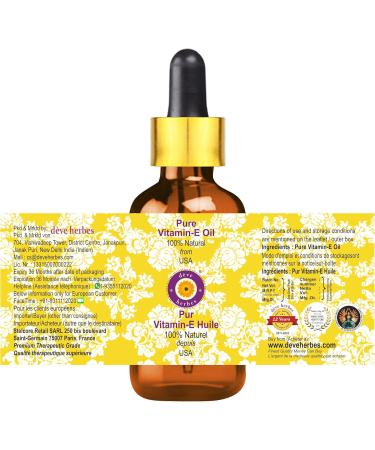 Deve Herbes Pure Vitamin E Oil with Glass Dropper 15ml (0.50 oz) - Buy Online on SooperMarket.com