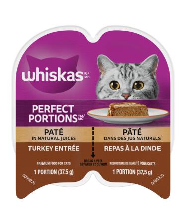 WHISKAS Perfect Portions Wet Cat Food Pat - Turkey - 75g (24 Pack) Pat Turkey 1 count (Pack of 24)