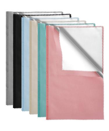 6 Pieces Colorful Polishing Cloth Large Jewelry Cleaning Cloths for Gold Silver and Platinum Jewelry, Coins Watches Silverware Cleaner Cloth, Jewelry Polishing Cloth (12 x 10 Inch)