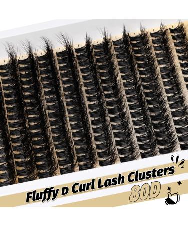 Veleasha 80D Fluffy Lash Clusters - 192PCS D Curl Volume Eyelash Extensions 10-18mm - Soft DIY Cluster Lashes for Home Use - Buy Online on SooperMarket.com