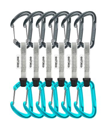 Edelrid Expressset Pure Wire six-pack - Six-pack of expresses with wire gate slate-icemint