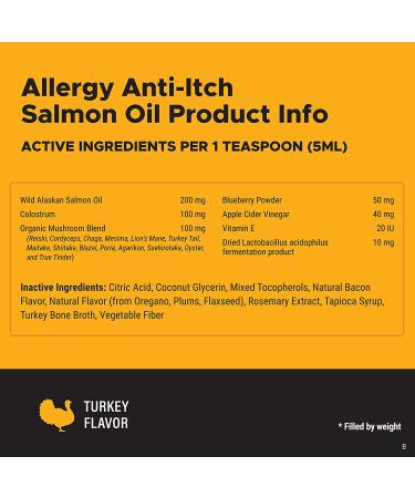PetHonesty Allergy Anti-Itch Salmon Oil for Dogs - Omega-3 Liquid Supplement for Shedding & Itching - Supports Joints, Brain, and Heart Health - Buy Online on SooperMarket.com