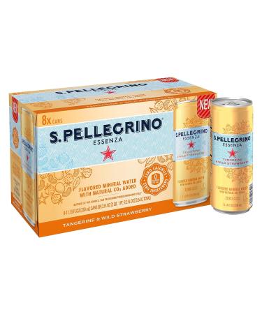 San Pellegrino Tangerine & Wild Strawberry Mineral Sparkling Water 8pk Cans, 11.15 FZ