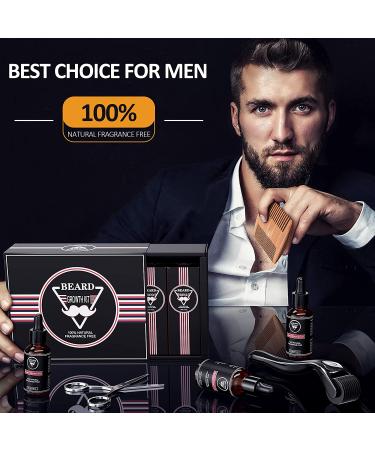 Beard Growth Kit - Derma Roller & Oil for Maximum Beard Growth | Perfect Gift for Men - Comb & Scissors Included - Buy Online on SooperMarket.com
