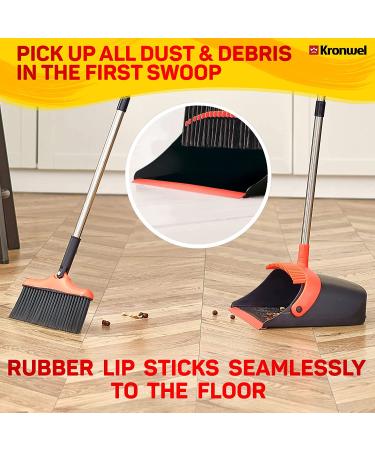 Long Handle Broom and Dustpan Set - Kitchen and Lobby Cleaning Combo - Red - Buy Online on SooperMarket.com