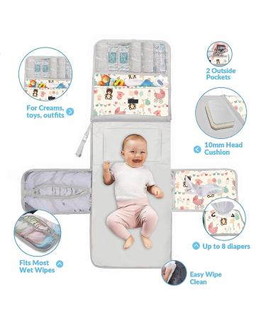Compact XL Changing Pad with Diaper Bag - 6 Compartments Pillow & Cloth Donors | Bear Education - Buy Online on SooperMarket.com