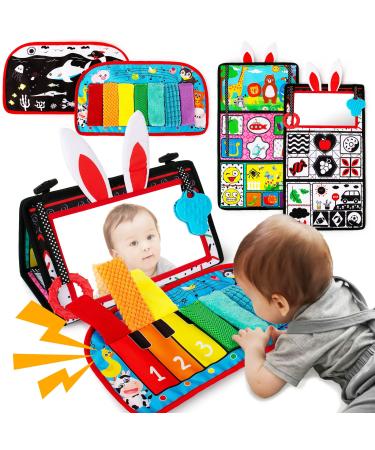 Inbeby Baby SPIEGEL Toy & game activity cinrkle mat black and white high contrast Newborn prone