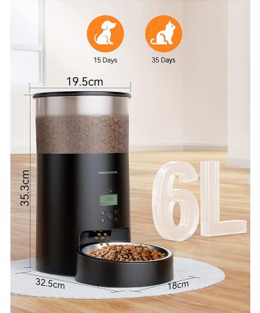 Meowant Automatic Cat Feeder with Desiccant Bag | Timed, Programmable, Portion Control, 4 Meals | Stainless-Steel Bowl, 6L Capacity | Dual Power Supply - Buy Online on SooperMarket.com