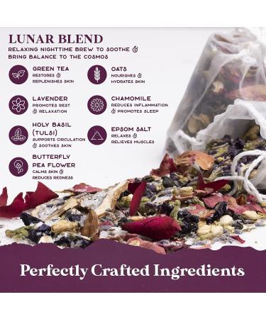 Lunar Blend Bath Tea by Purple Canyon: Lavender, Green Tea, Epsom Salt & Essential Oils | 3 Relaxing Bath Soaks | Skin Care Gifts for Women - Buy Online on SooperMarket.com