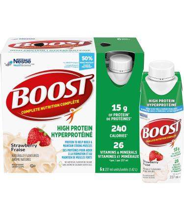 Boost Fruit Flavoured Drink Peach 237ml 24 count & 15 g High Protein Meal Replacement Drink Strawberry 237 ml 6 Counts (Pack Of 4) - Buy Online on SooperMarket.com