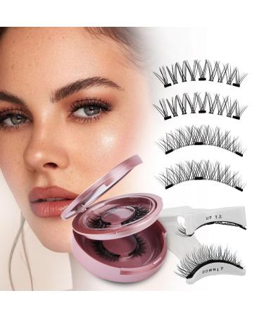 Magnetic Lashes 2 Pairs Reusable Magnetic Eyelashes with Applicator No Glue Magnetic Eye lashes Natural Look without Eyeliner Magnetic Lashes Kit(magnetic lashes-Y1+Y3) CX-Y1+Y3