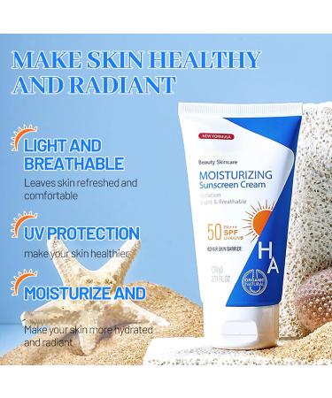 Hyaluronic Acid Body Sunscreen SPF 50 | Hydrating Water-Resistant Lotion for Face & Body | Moisturizing Sunscreen Moisturizer - Buy Online on SooperMarket.com