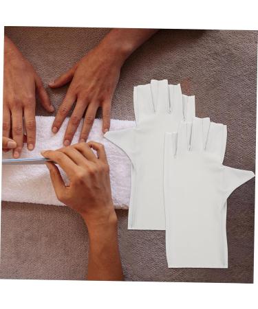 ABOOFAN 2 Pairs Gel Nail Gloves Half Finger Gloves Uv Protection Gloves Nail Art Gloves Pink Gloves Protective Gloves for Manicure Nail Art Accessory Thin Section Sun Protection Gloves - Buy Online on SooperMarket.com