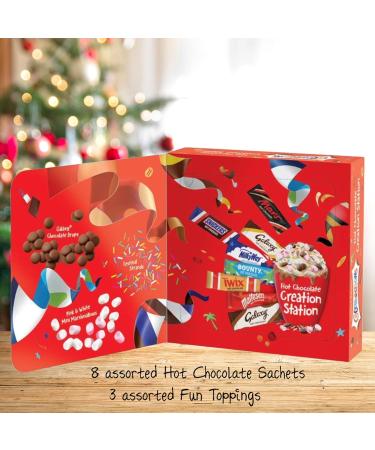 Christmas Celebrations Hot Chocolate Gift Box - Limited Edition 8 Sachets & 3 Toppings Creation Station 265g with Card - Perfect Stocking Filler or Secret Santa Gift - Buy Online on SooperMarket.com