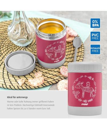 Reer Stainless Steel Warming Box for Baby Food - 300ml Berry Red | Anti-Slip Base | International Shipping - Buy Online on SooperMarket.com