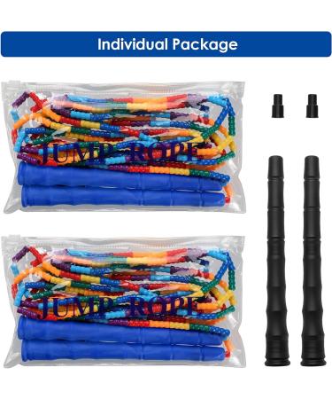 Kingcolor 16 FT Double Dutch Jump Rope 2 Pack Blue | Adjustable Soft Beaded DIY Jump Rope for Kids & Adults - Buy Online on SooperMarket.com