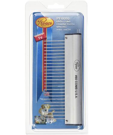 Resco USA-Made Coarse Ergonomic Comb for Dog, Horse & Cat Grooming | Brushed Aluminum Finish - Buy Online on SooperMarket.com