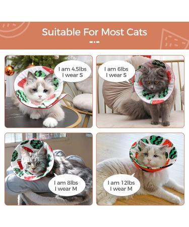 ComSaf Cat Recovery Collar - Lightweight & Adjustable Elizabeth Collar for Cats - Prevent Licking Wounds - Watermelon-M - Buy Online on SooperMarket.com