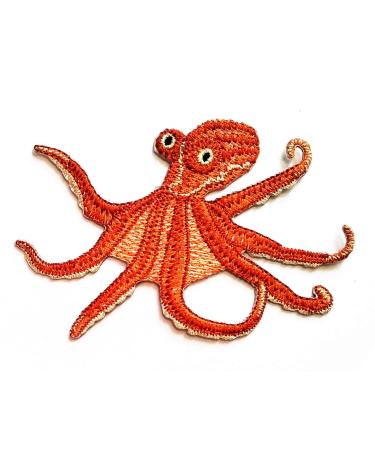Nipitshop Patches Brown Squid sea Animal Patches Sticker Cartoon Kids Design Badges Iron On Sewing Kids Clothing Hat Shoes Ocean7
