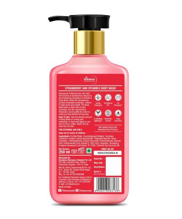 StBotanica Strawberry & Vitamin E Body Wash 250ml - Sulfate Free Paraben Free - Nourishing Natural Cleanser for All Skin Types - Buy Online on SooperMarket.com