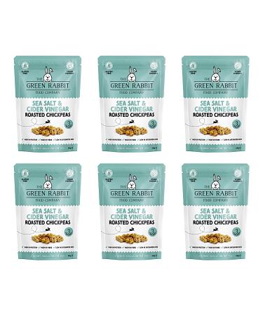 The Green Rabbit Gluten Free Roasted Chickpeas Sea Salt & Apple Cider Vinegar - Healthy Snacks High Plant-Based Protein & Fibre - Low Fat Sugar & Calories - Vegetarian & Vegan Friendly - 6x 60g