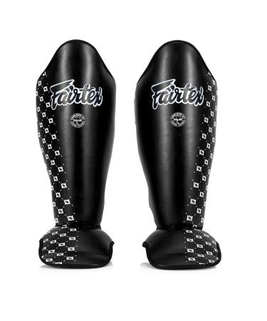 Fairtex Competition Muay Thai Shin Guards, SP5 - Black, Blue, Yellow, Red Black Medium