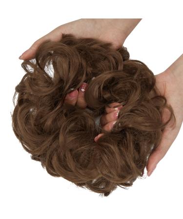 Messy Bun Hair Piece for Women Thick Updo Scrunchies Hair Extension Ponytail Hair Accessories Light Auburn 1 PCS 15# Light Auburn