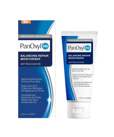 PanOxyl PM Balancing Repair Moisturizer | Hydrating Face Moisturizer for Acne Prone and Dry Skin | With Ceramides and Cica | Non-Comedogenic Night Face Moisturizer | 3 oz - Buy Online on SooperMarket.com