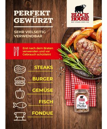 Buy Block House Steak Pepper Spice Mix 3x50g - Restaurant Quality Seasoning for Perfect Grilling - Buy Online on SooperMarket.com