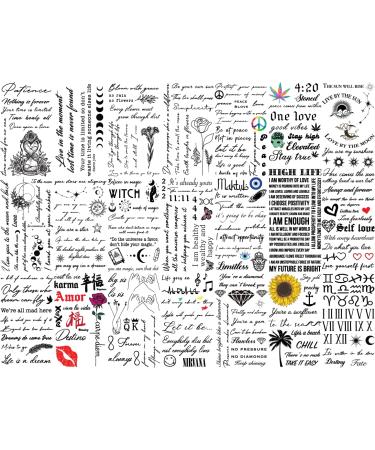 IMPRESSED Realistic Self Care Temporary Tattoos - 42 Custom Sheets with Inspirational Affirmation Words and Motivational Quotes - Buy Online on SooperMarket.com